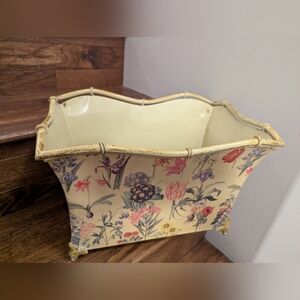French Versailles style Brass/metal Footed Floral storage Bin Planter
